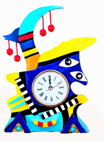 Tischuhr vom Künstler. Besondere-Geschenke im Workshop verrückte Uhren Solingen