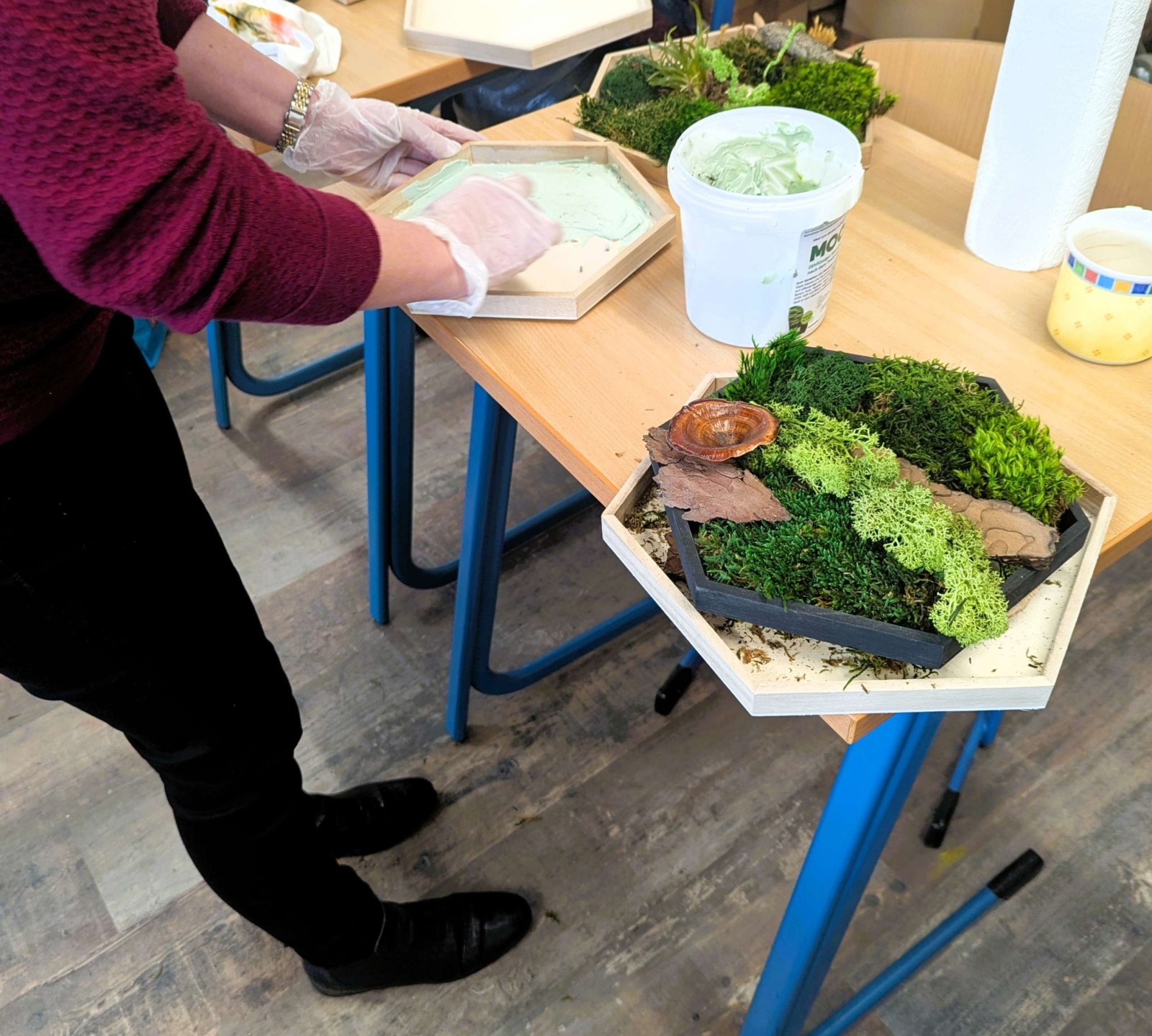 Eigenes Moosbild machen. Foto von der Fertigung