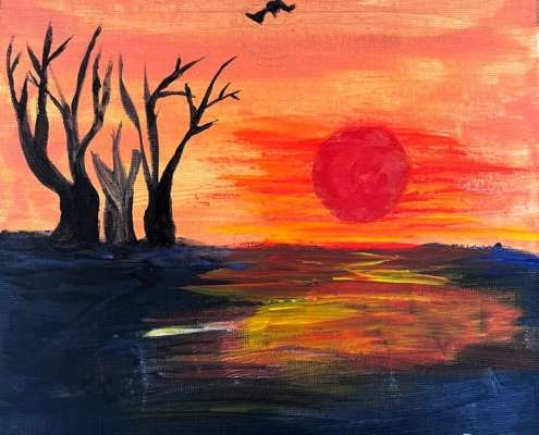 Acrylmalerei bei Titus Schwan Kindermalkurs in Solingen