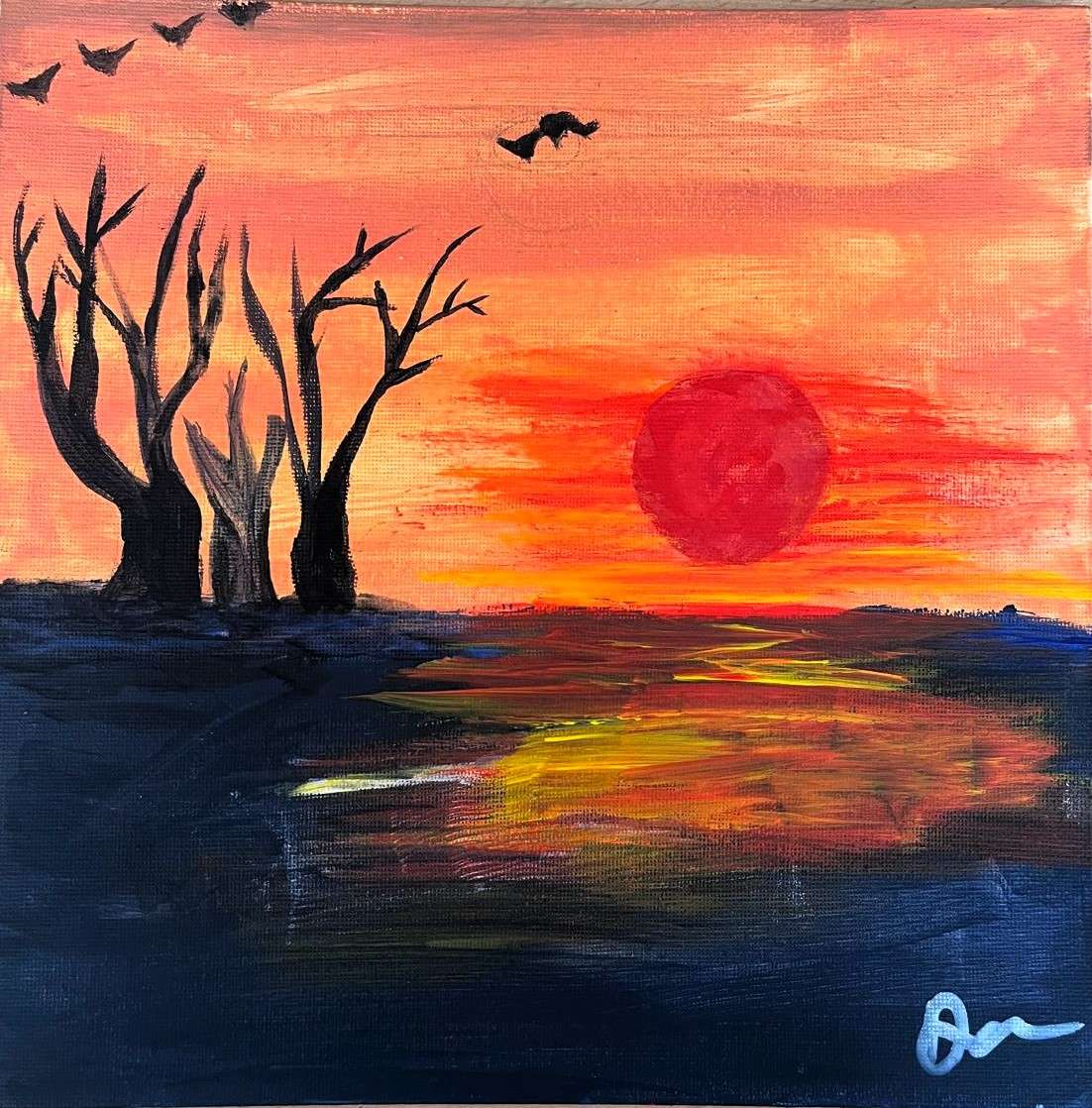 Acrylmalerei bei Titus Schwan Kindermalkurs in Solingen